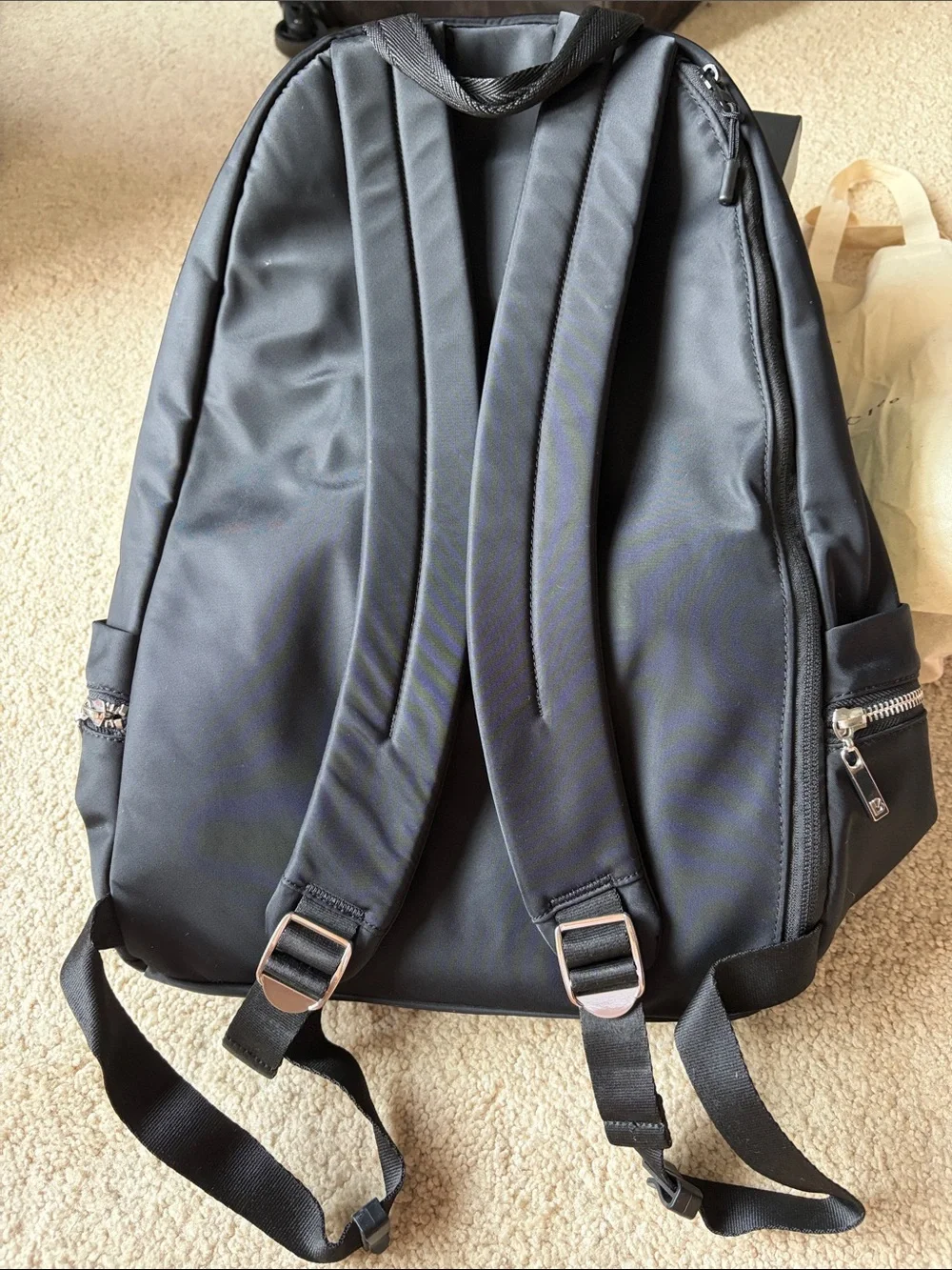 BuffBunny Black Nylon Backpack with Silver Hardware